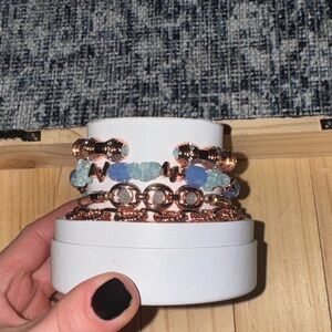 BP Rose Gold and Blue Bracelet Set